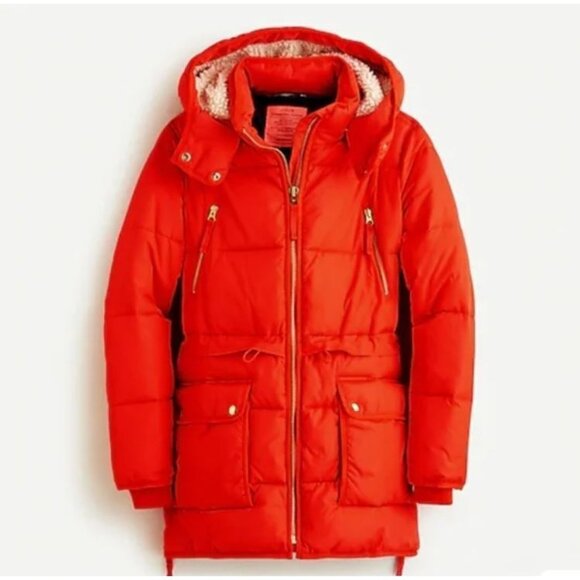 J.Crew Chateau Puffer Jacket Primaloft in Bright Cerise Size M #AF012 - Picture 4 of 9